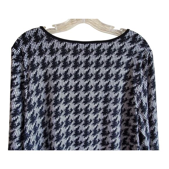 CHRISTOPHER CJ BANKS Women X 14 Tunic Top Black & White Houndstooth Lace 40" - Picture 6 of 7